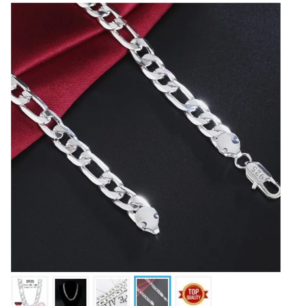 NIP 925 STERLING SILVER CHAIN MEASUREMENTS IN 2ND PICTURE.